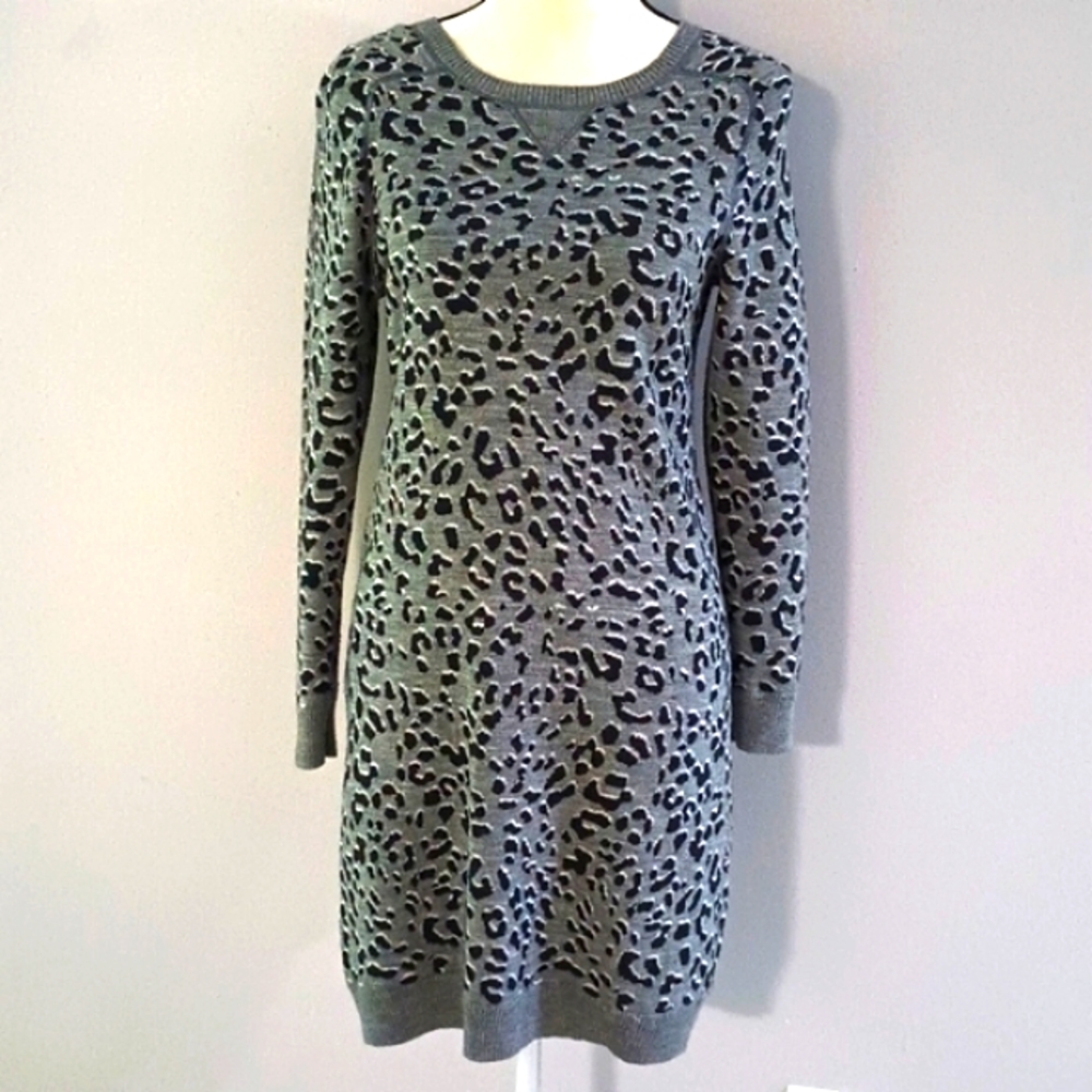 Ann Taylor Loft Sweater Animal Print Dress Size MP